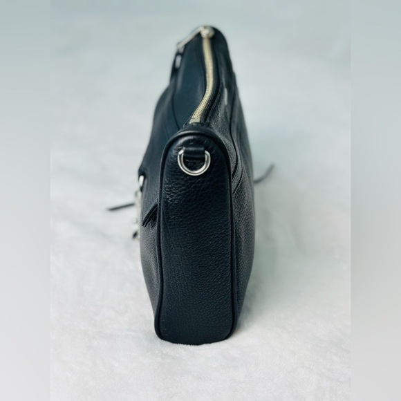 Rebecca Minkoff Black Leather Crossbody Bag Medium Size With Silver Hardware - Picture 13 of 14